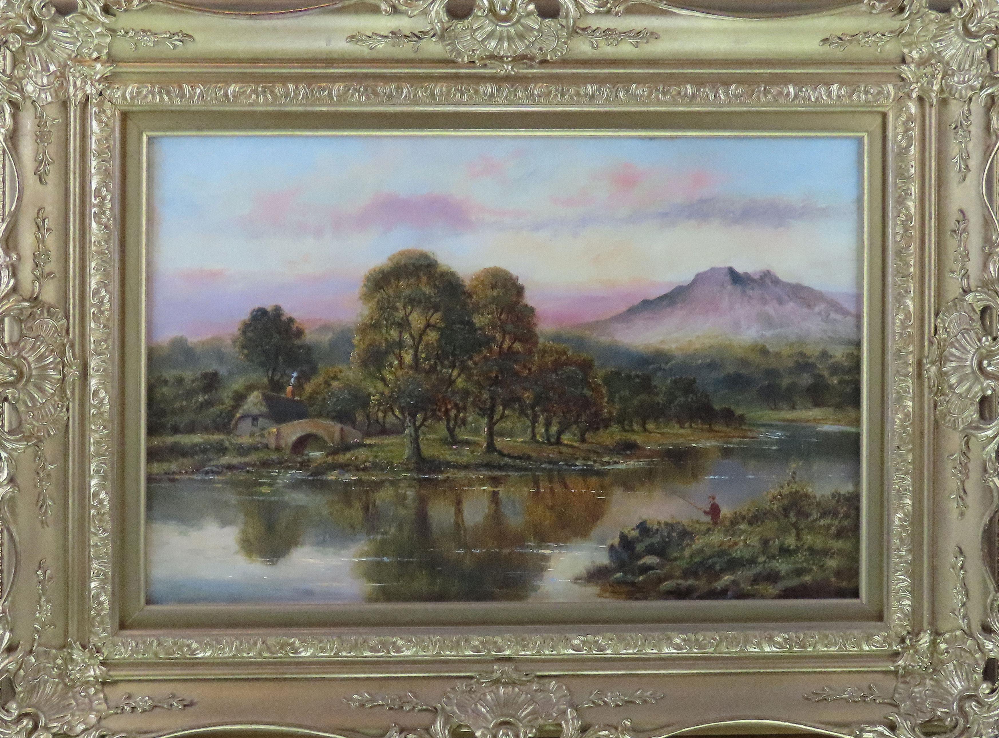 Sidney Yates Johnson, que floreció entre 1890 y 1926.
Pintor popular de escenas de las tierras altas, marinas costeras y vistas fluviales.
Monograma firmado, verso del título.

Óleo original sobre lienzo, 
18 x 12 pulgadas. 
Tamaño del marco 25 x 19