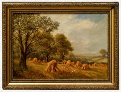 Sidney Yates Johnson (fl. 1890-1926) - Framed Oil, Chickens in a Hay Field