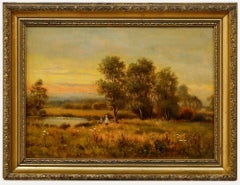 Sidney Yates Johnson (fl. 1890-1926) - Framed Oil, Fishing at Dusk