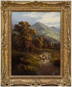 Sidney Yates Johnson (fl.1890-1926) - 1904 Óleo, Pastor de las tierras altas