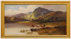Sidney Yates Johnson (fl.1890-1926) - Framed Oil, Highland Cattle by a Loch
