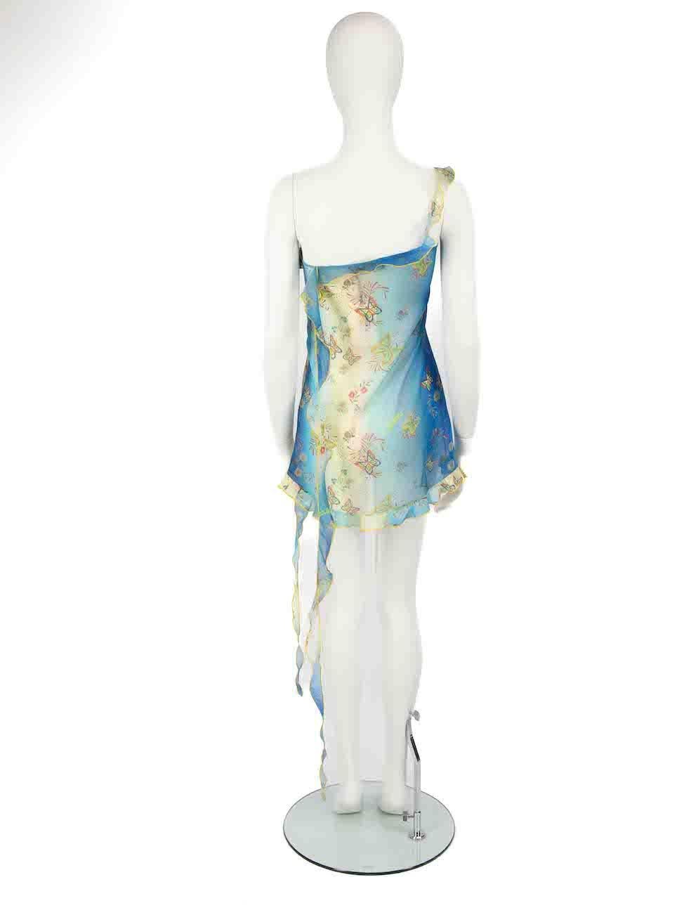 SIEDRÉSFloral Print Sheer One Shoulder Mini Dress Size XS In New Condition For Sale In London, GB