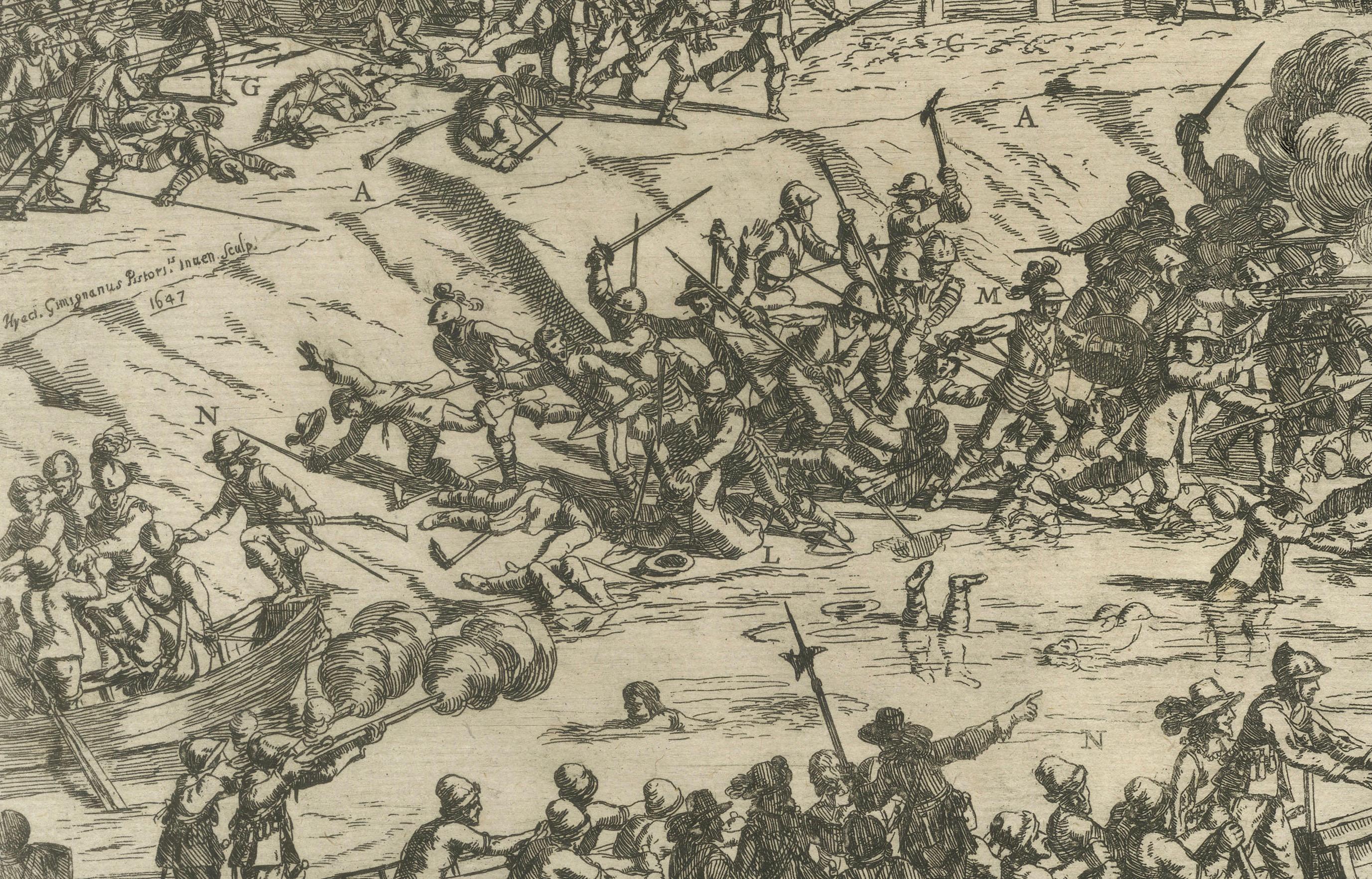 Mid-17th Century Siege and Struggle: The Kauwensteinse Dike in the Eighty Years' War, 1647 For Sale