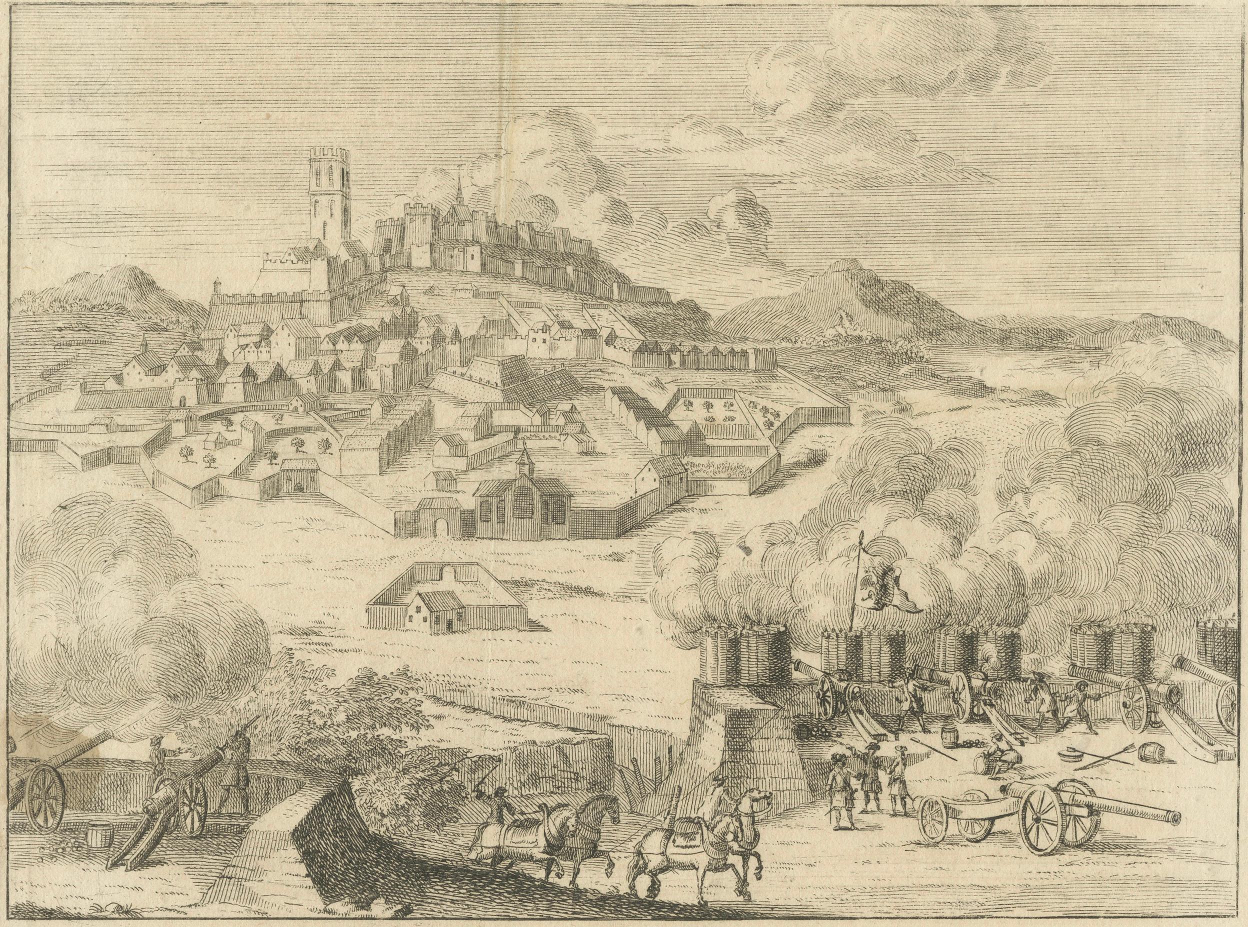 Siege of Alburquerque near Elvas – War of Spanish Succession Engraving, c.1710