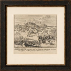 Siège d'Alburquerque près d'Elvas - Guerre de succession d'Espagne Gravure, c.1710