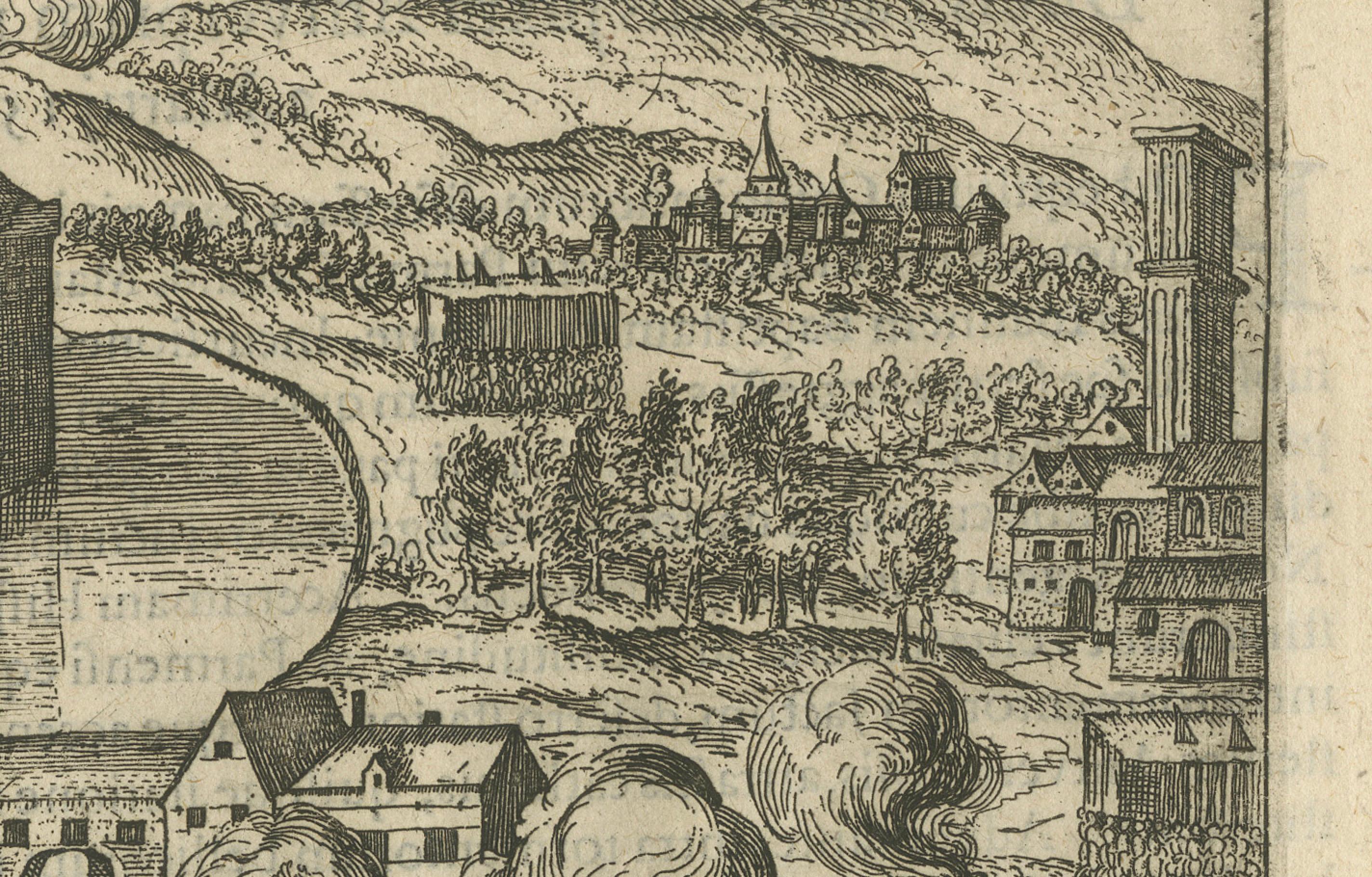 Paper Siege of Kerpen under Duke of Parma – Original Engraving from Baudartius, 1616 For Sale