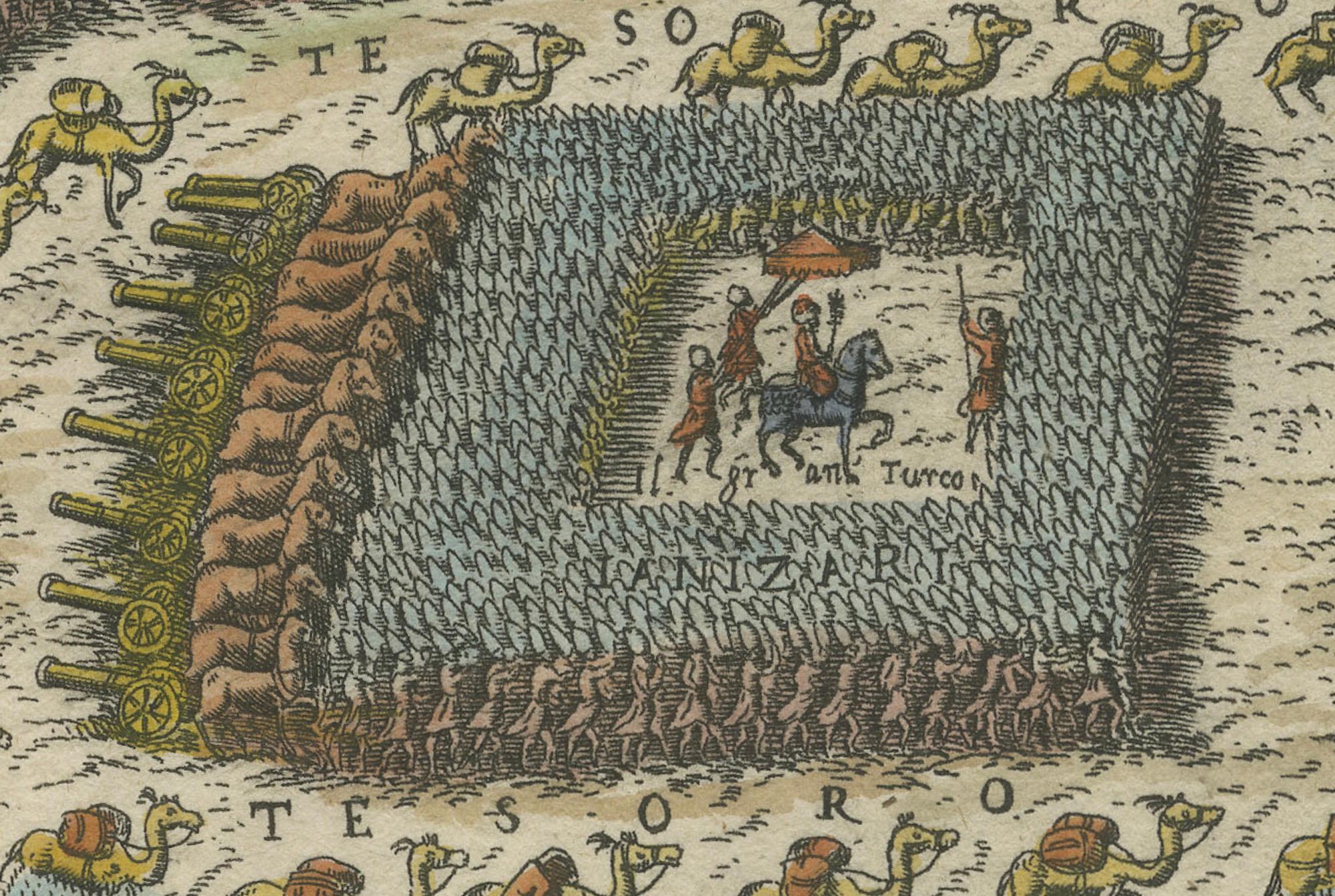 Siege of Szigetvár, 1566: Lafreri's Rare Handcolored Engraving Published in 1585 For Sale 3