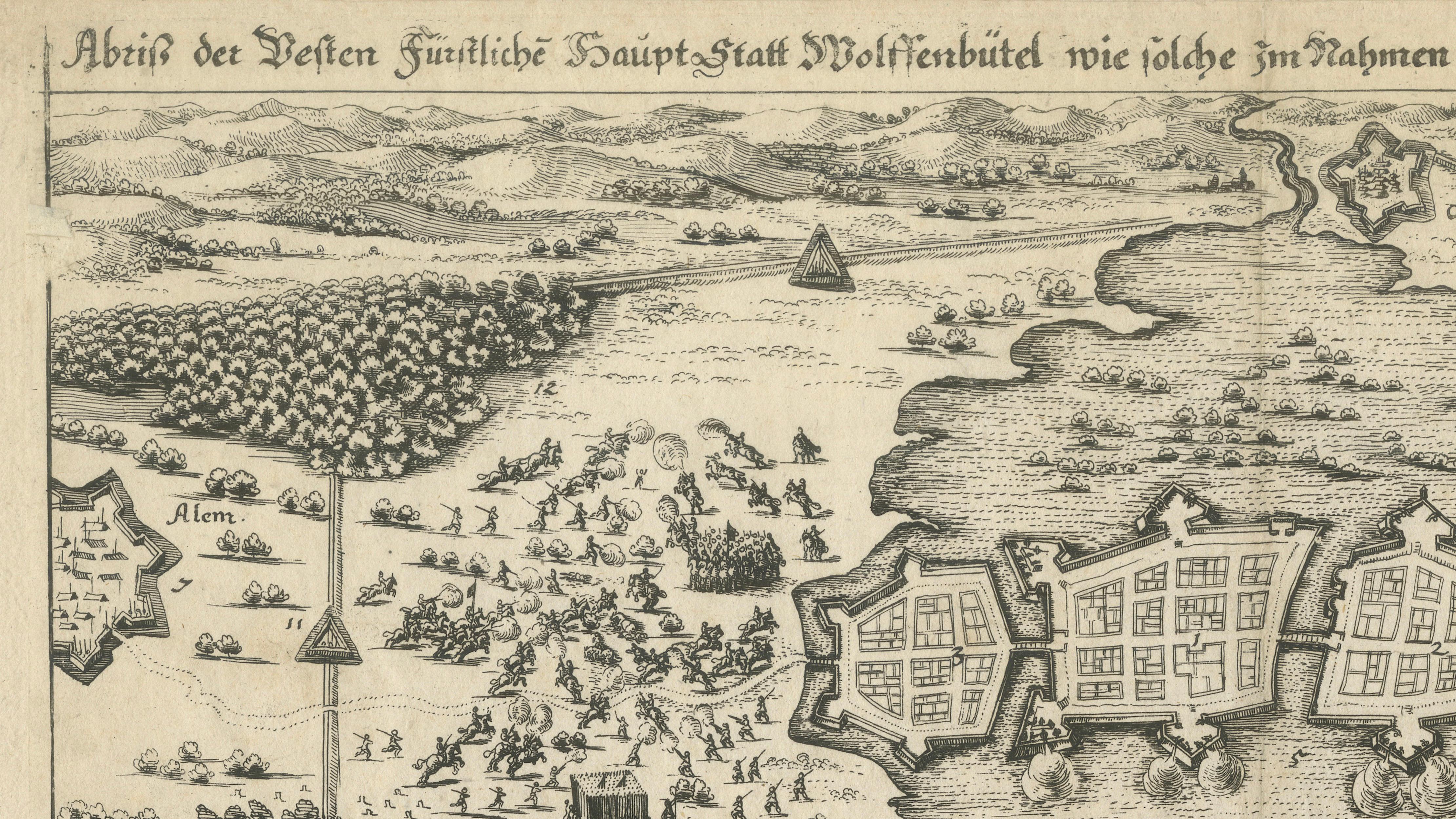 Siege of Wolfenbüttel, 1627 – Merian Theatrum Europaeum Engraving, c.1635