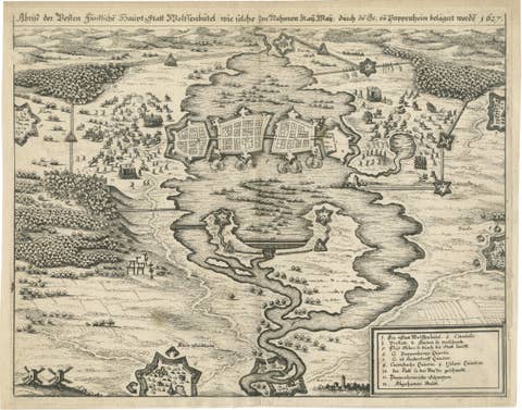 Siege of Wolfenbüttel, 1627 – Merian Theatrum Europaeum Engraving, c.1635