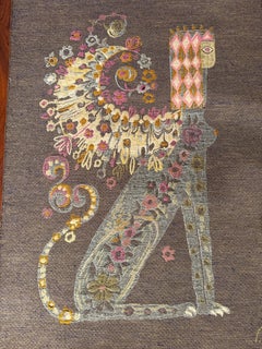 Siegfried Doege, Tapestry, Sphinx with Flowers, Germany