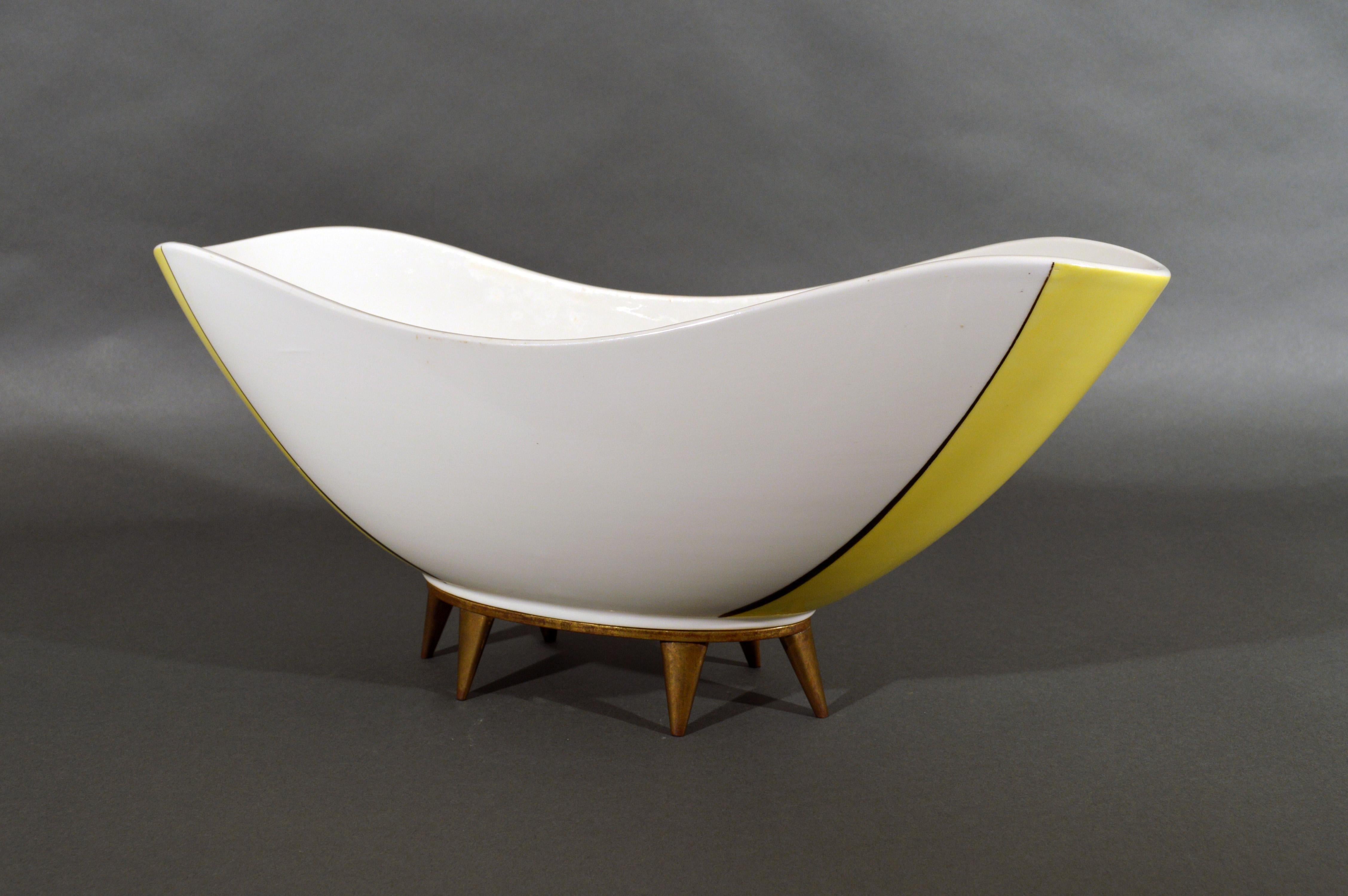 Mid-Century Modern Siegmund Schütz Modernist Ceramic Bowl for KPM Berlin For Sale