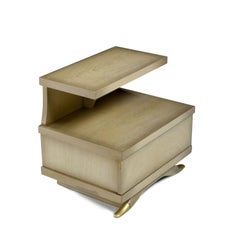 Sieling Modern Cerused Mahogany Art Deco Ash Gray Gold Accent Nightstands