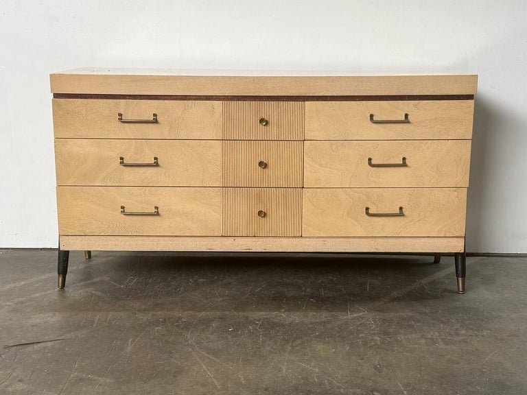 sieling modern dresser Mid Century Art Deco Style Gold Leafed Chest in Black by Sieling Modern - Newly Painted