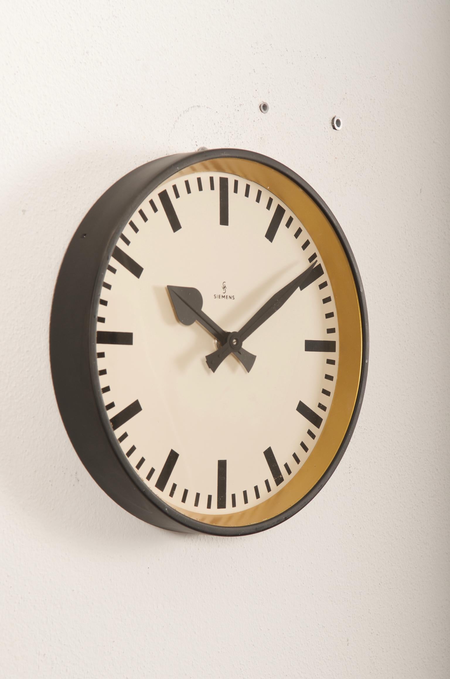 German Siemens Factory, Station or Workshop Wall Clock For Sale