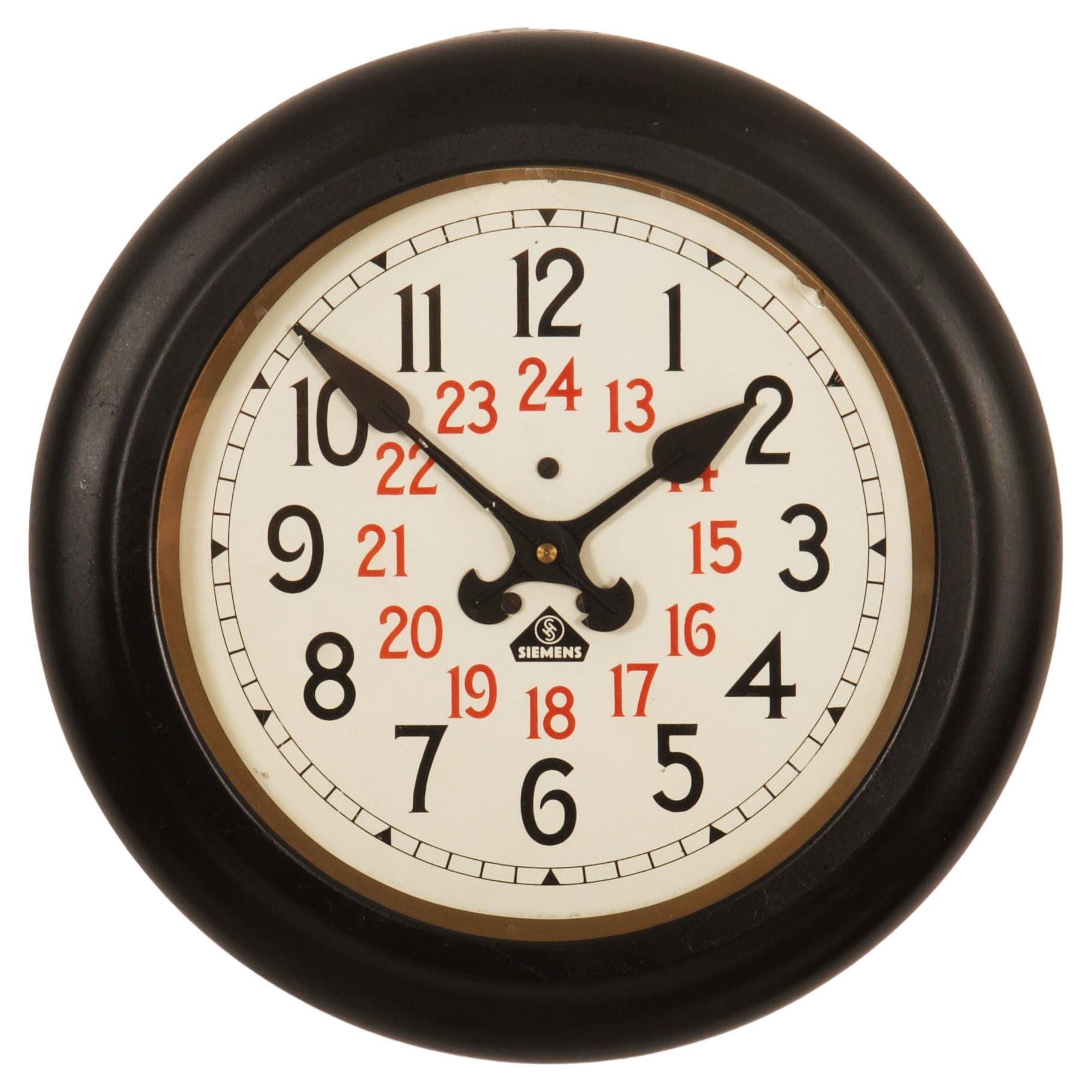 Siemens Halske Bauhaus Factory or Workshop Wall Clock For Sale