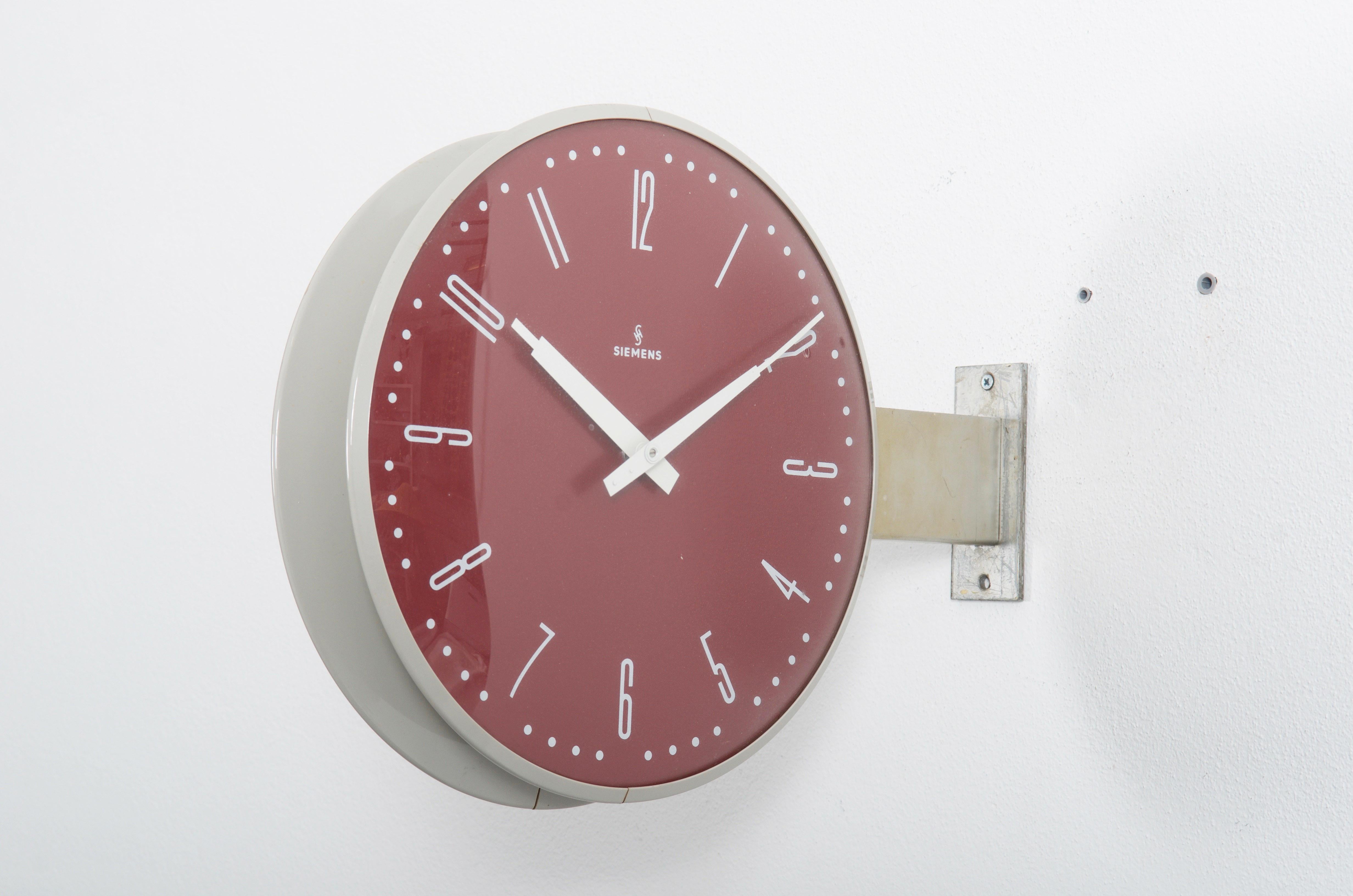 Horloge double face Siemens Halske de gare:: d'atelier ou d'usine 2