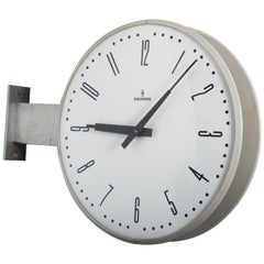 Vintage Siemens Halske Double Faced Train Station, Wokshop, Factory Clock