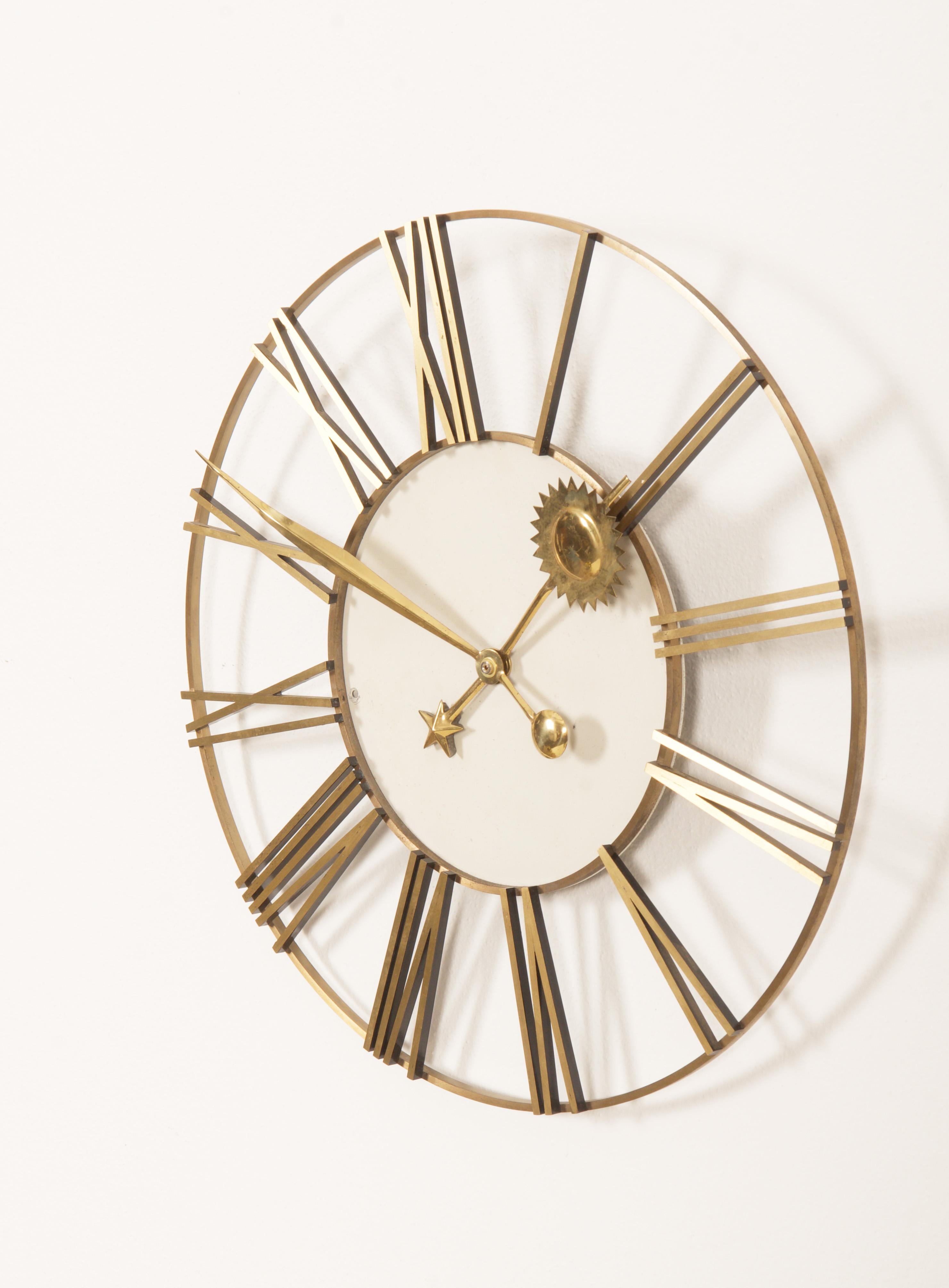 Mid-Century Modern Horloge de bureau, d'usine ou d'usine Siemens Halske en vente