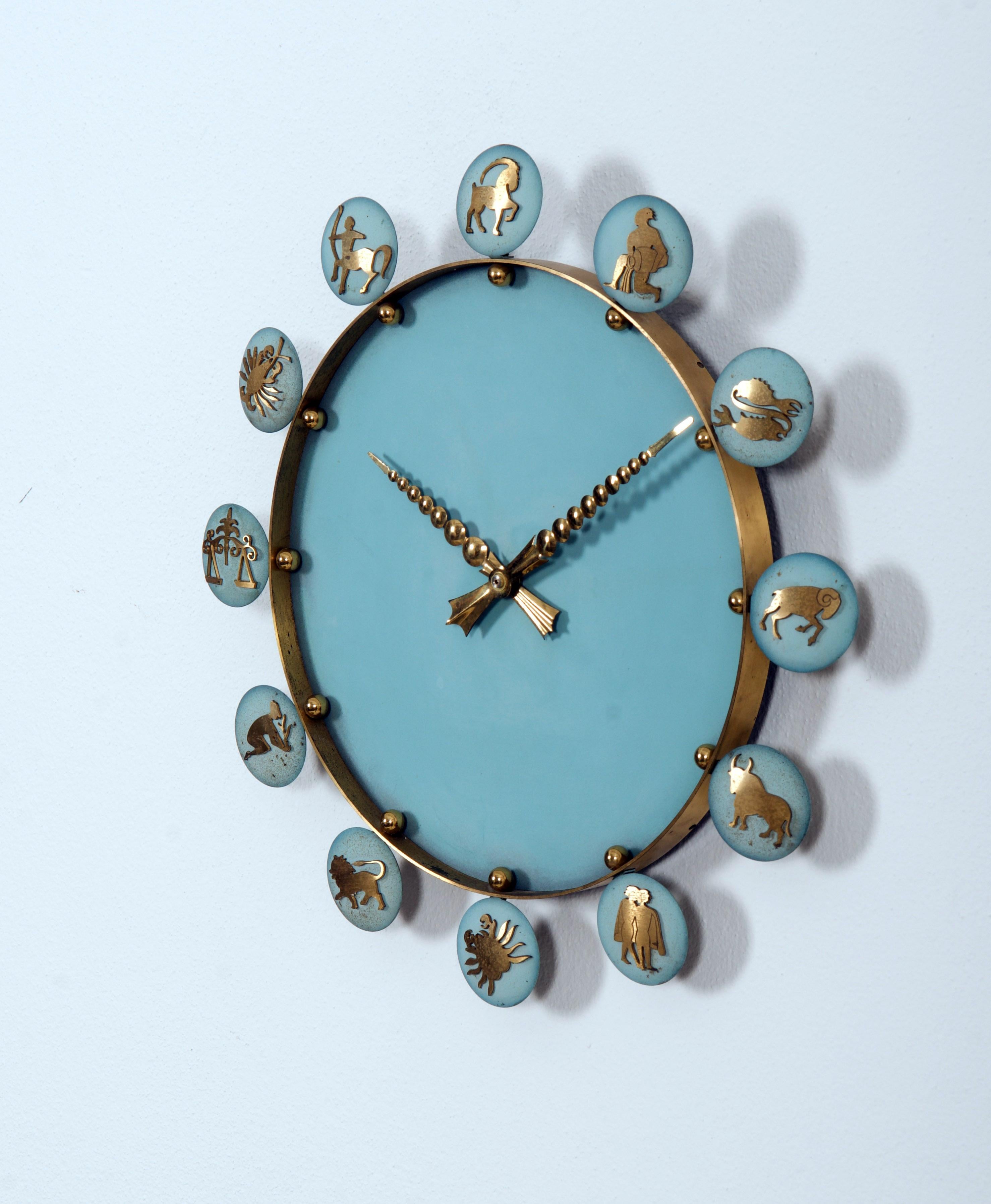 Mid-Century Modern Siemens Halske Zodiac Office, Factory or Industrial Clock