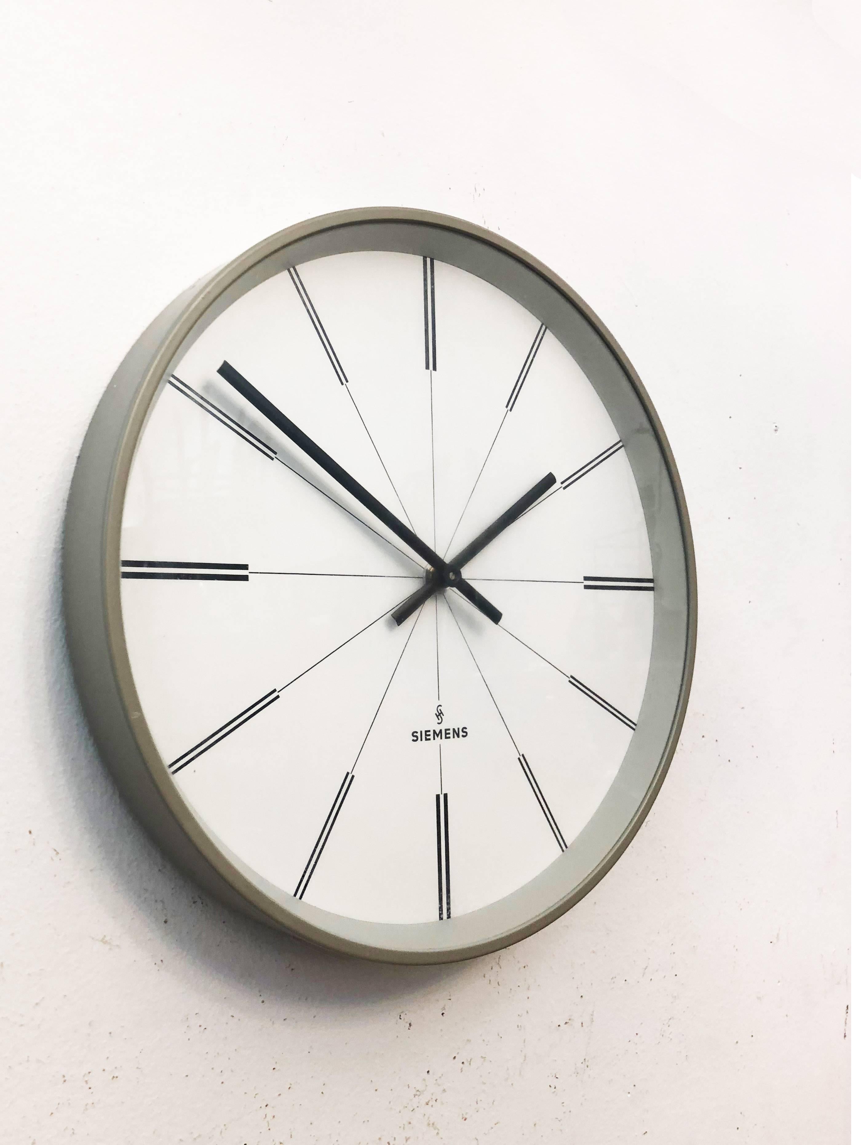 German Siemens Industrial Factory or Workshop Wall Clock For Sale