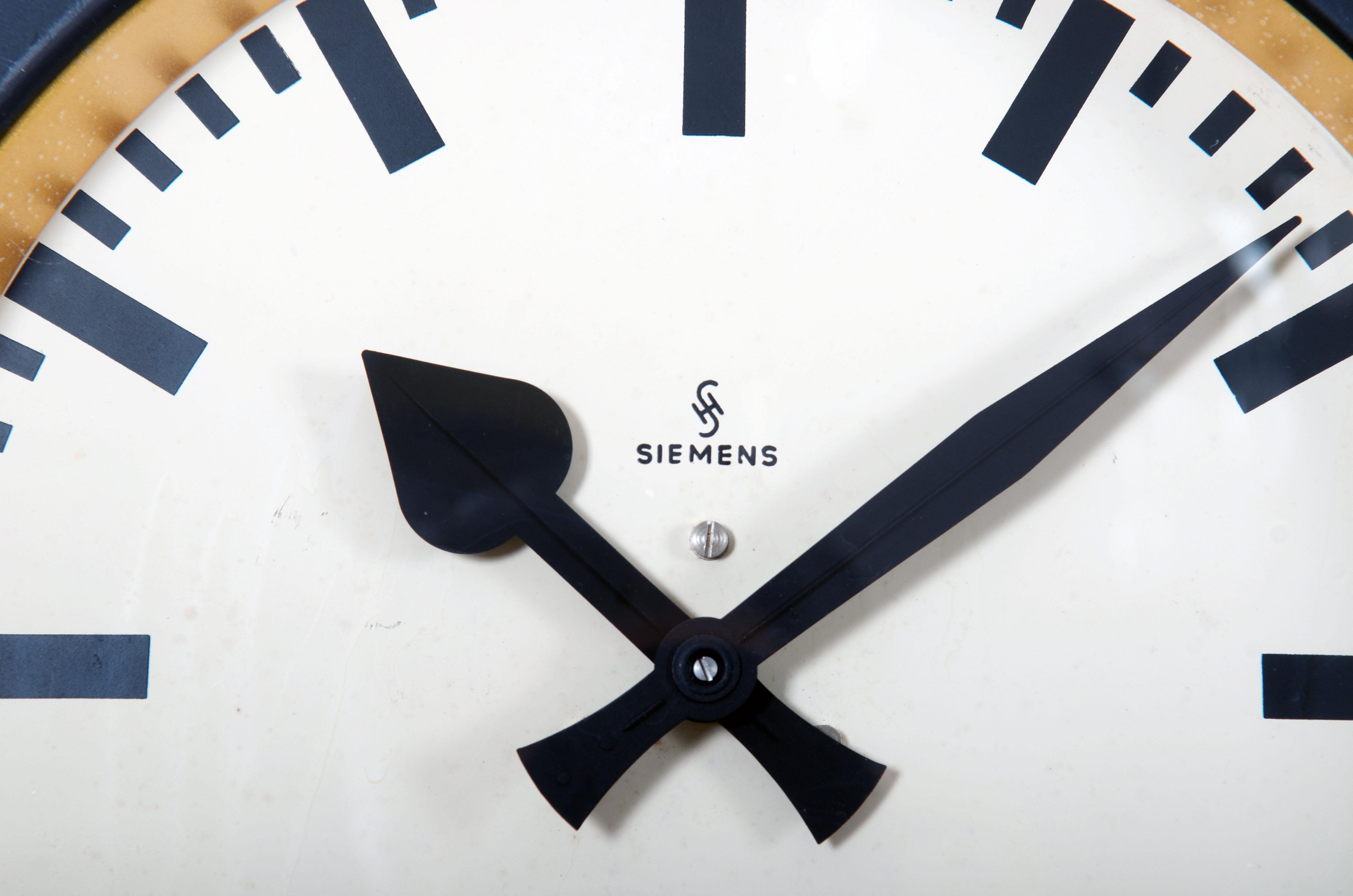 Painted Siemens Industrial, Station or Factory Wall Clock