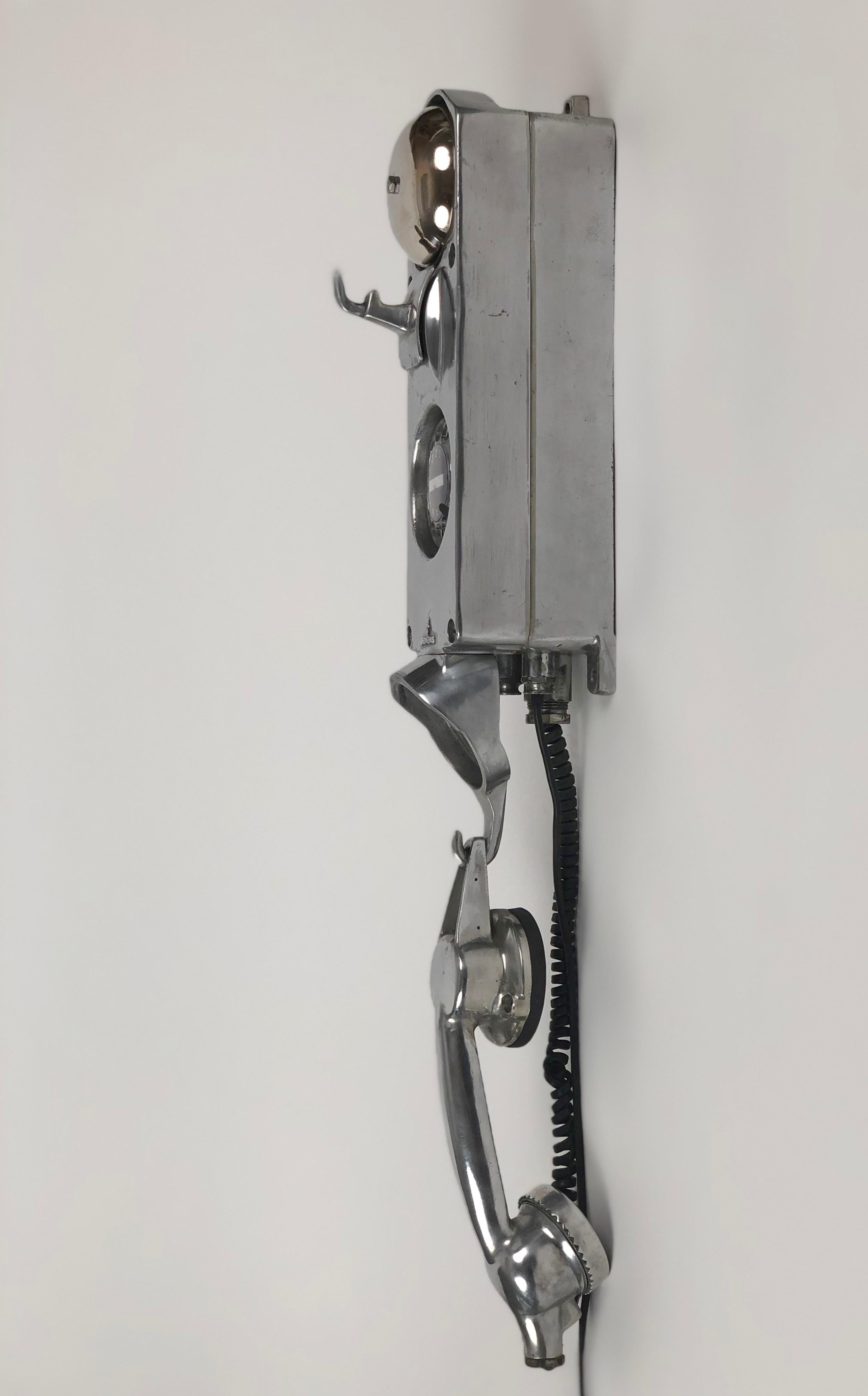 Siemens, Ships Telephone, 1960's, Massive Aluminum Housing, Industrial Design For Sale 4