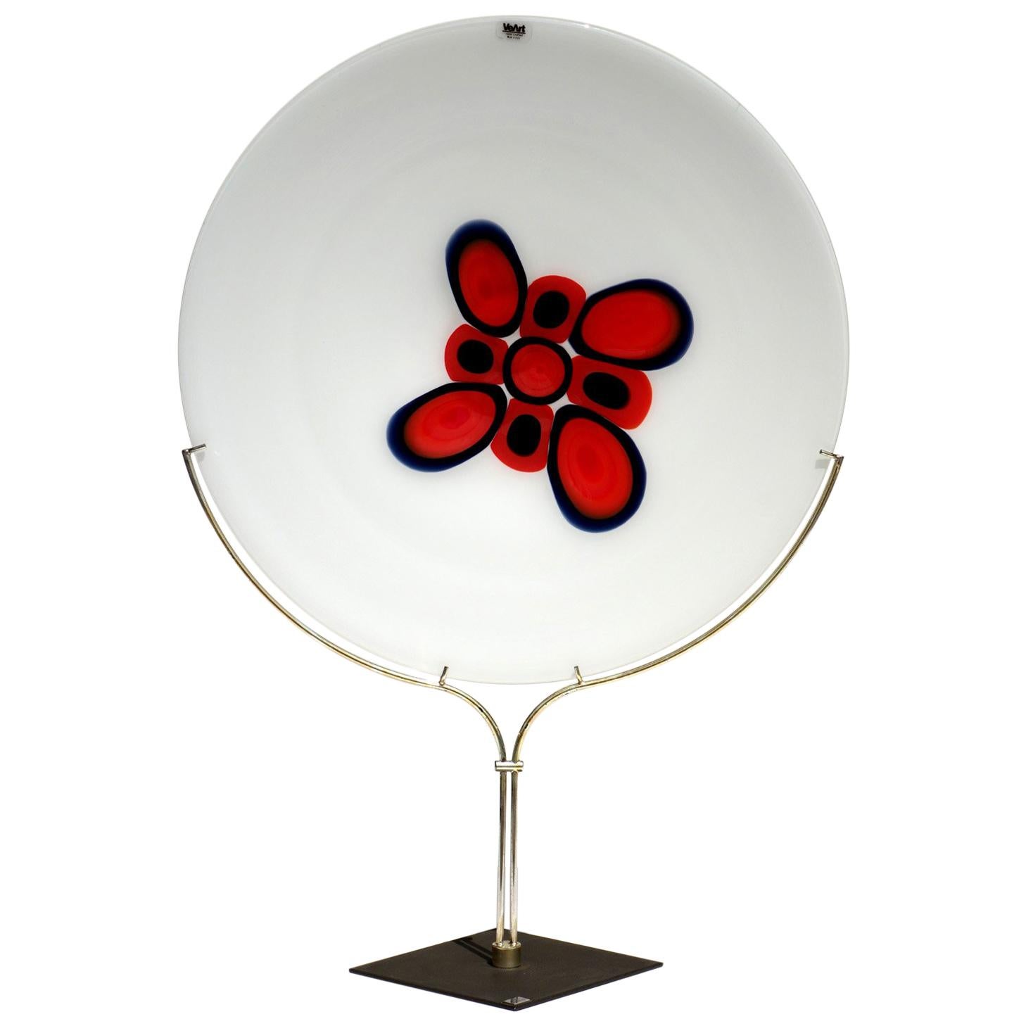 "Siena" by Bruno Gambone for VeArt 1970s Murano Glass Plate