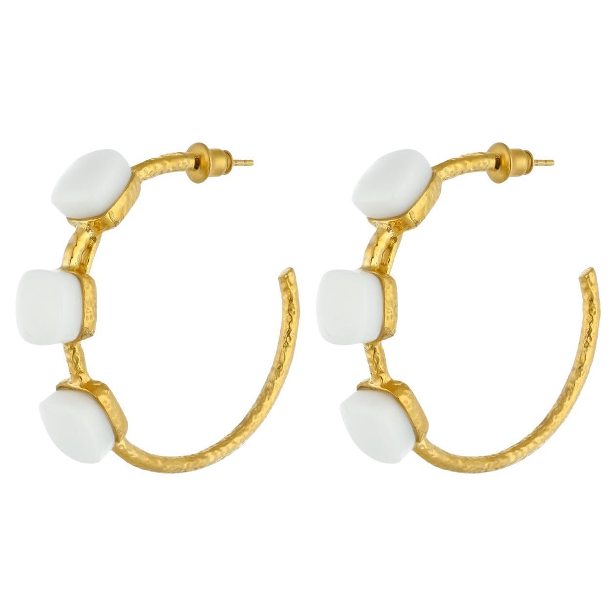 Siena Hoop Earrings - Matte White