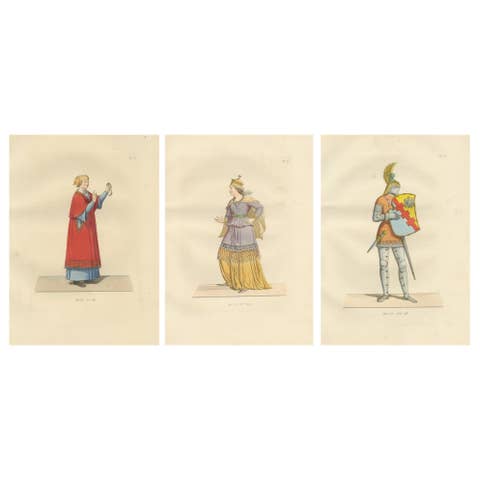 Sienese Nobility and Knight of the Knot in Lavish Medieval Costume. 1845