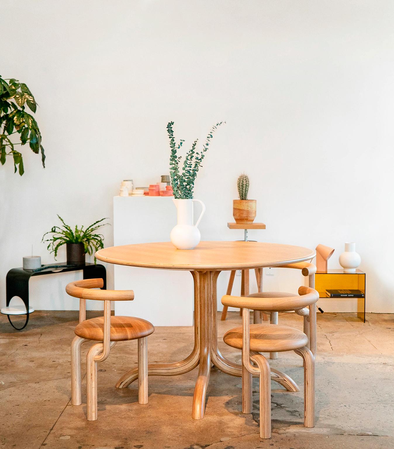 Finnish Sieni, a 21st Century Round Wooden Mushroom Dining Chair in Scandinavian Design For Sale