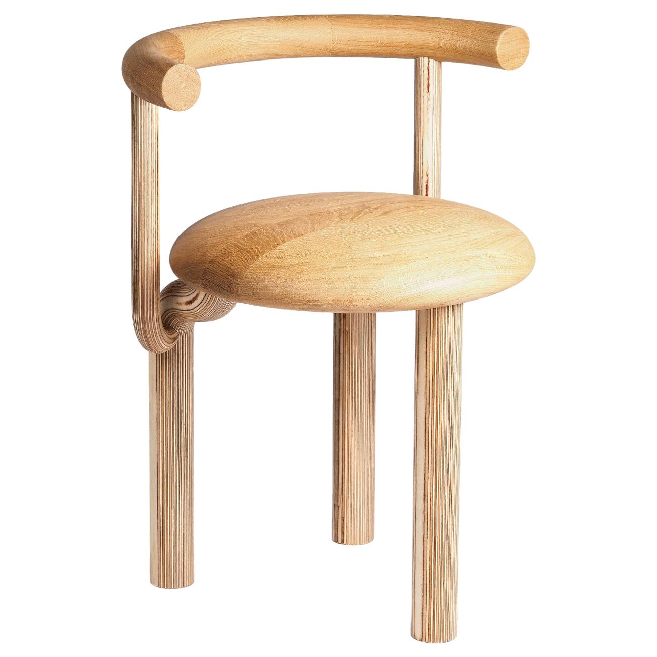 Sieni, a 21st Century Round Wooden Mushroom Dining Chair in Scandinavian Design For Sale