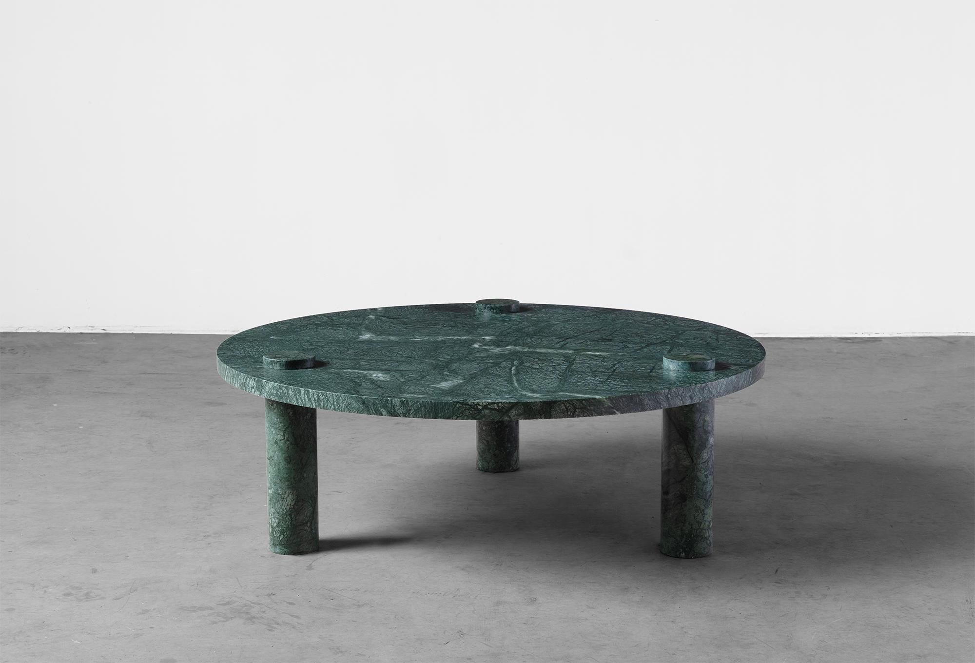 Modern Sienna 100 Green Guatemala Marble Coffee Table by Agglomerati For Sale