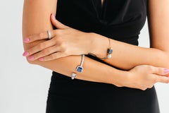 Sienna Bleu Cube Gold Bracelet with Lapis Lazuli Cube & Pavé Diamond Sphere