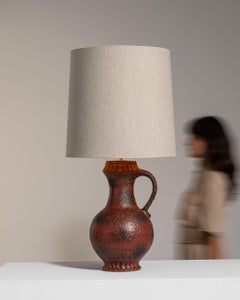 Sienna Ceramic Table Lamp, West Germany, 1970s Jug Shape