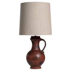 Sienna Ceramic Table Lamp, West Germany, 1970s Jug Shape