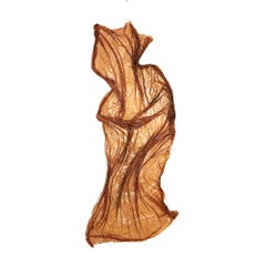 Scultura astratta contemporanea Sienna realizzata con rete ed epossidica da Kim Mesches