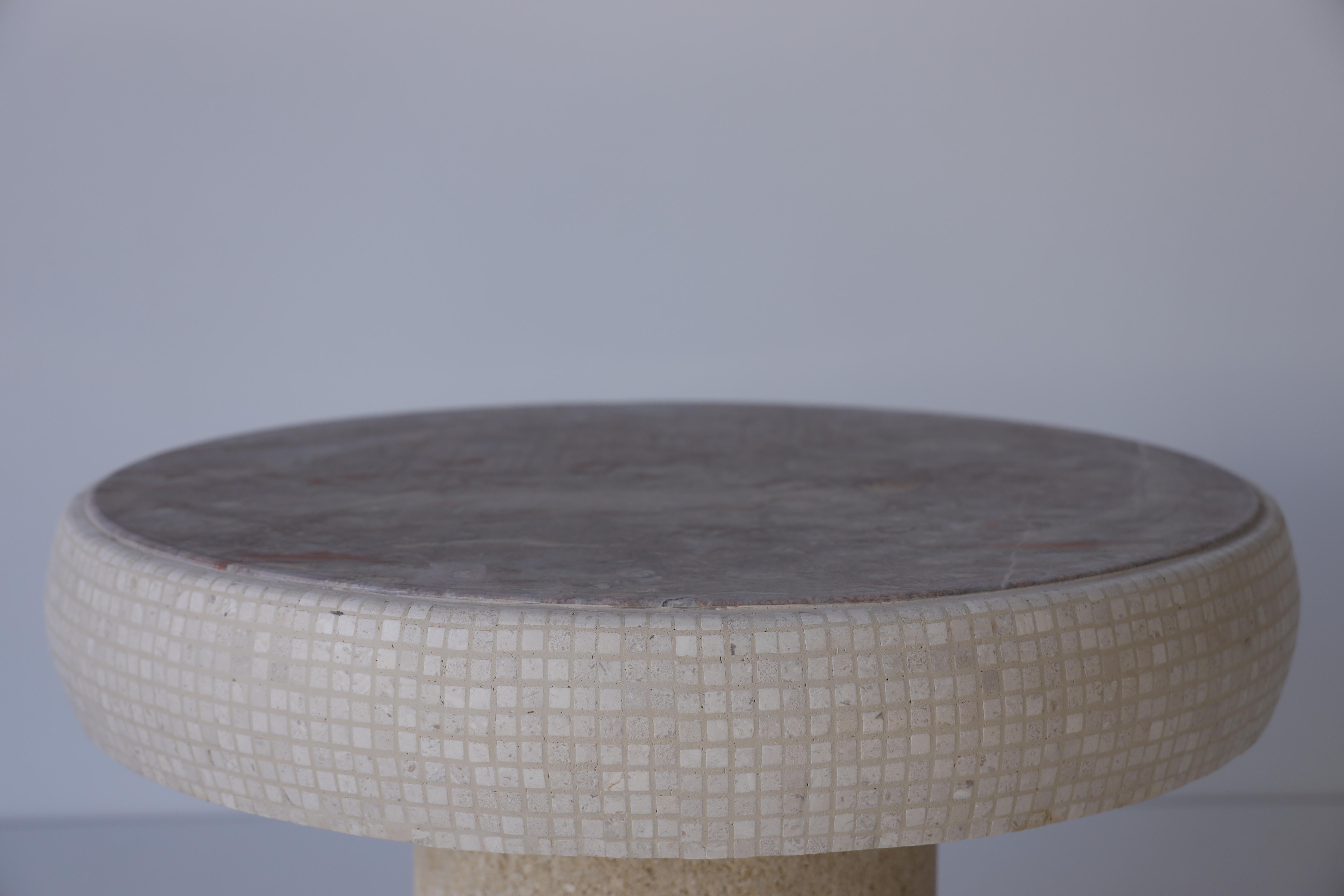 Hand-Crafted Sienna Marble Coffee Table For Sale