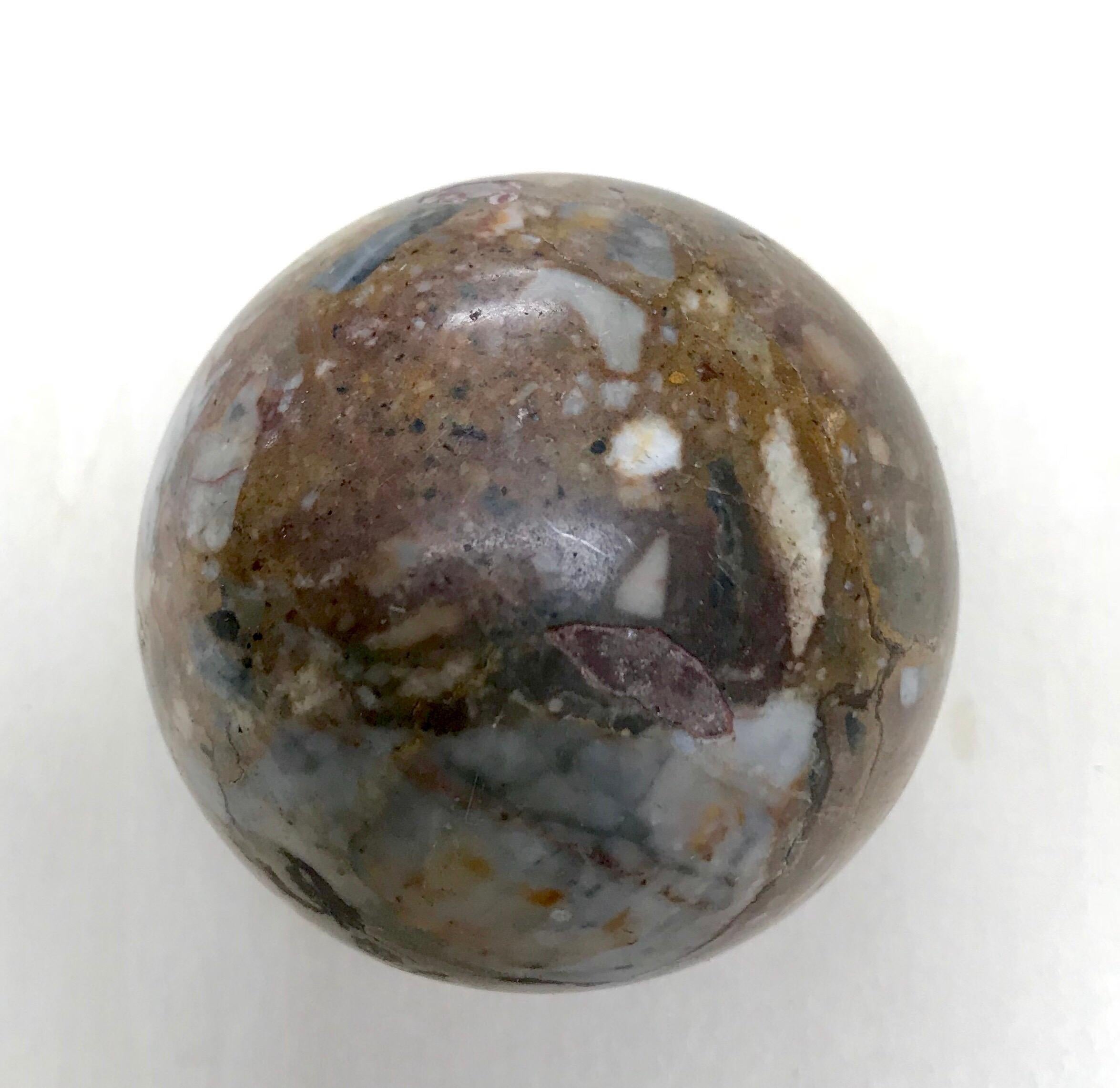 Italian Sienna Marble Paperweight of a Petite Size