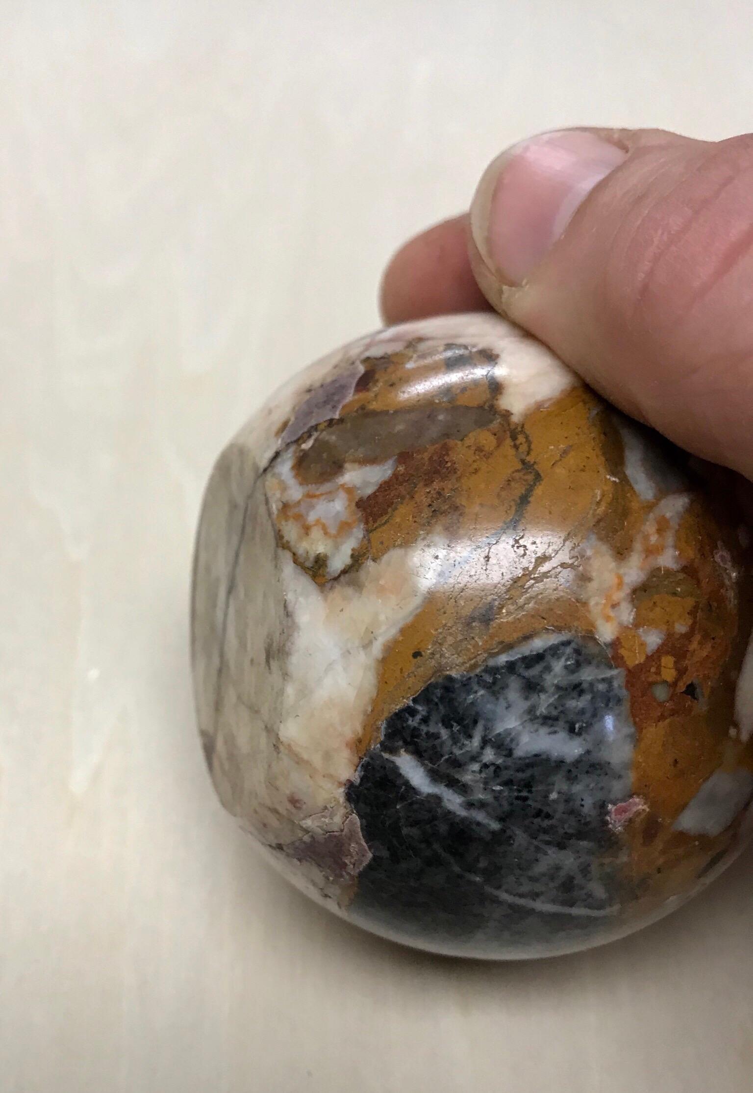 Sienna Marble Paperweight of a Petite Size In Good Condition In Charlottesville, VA