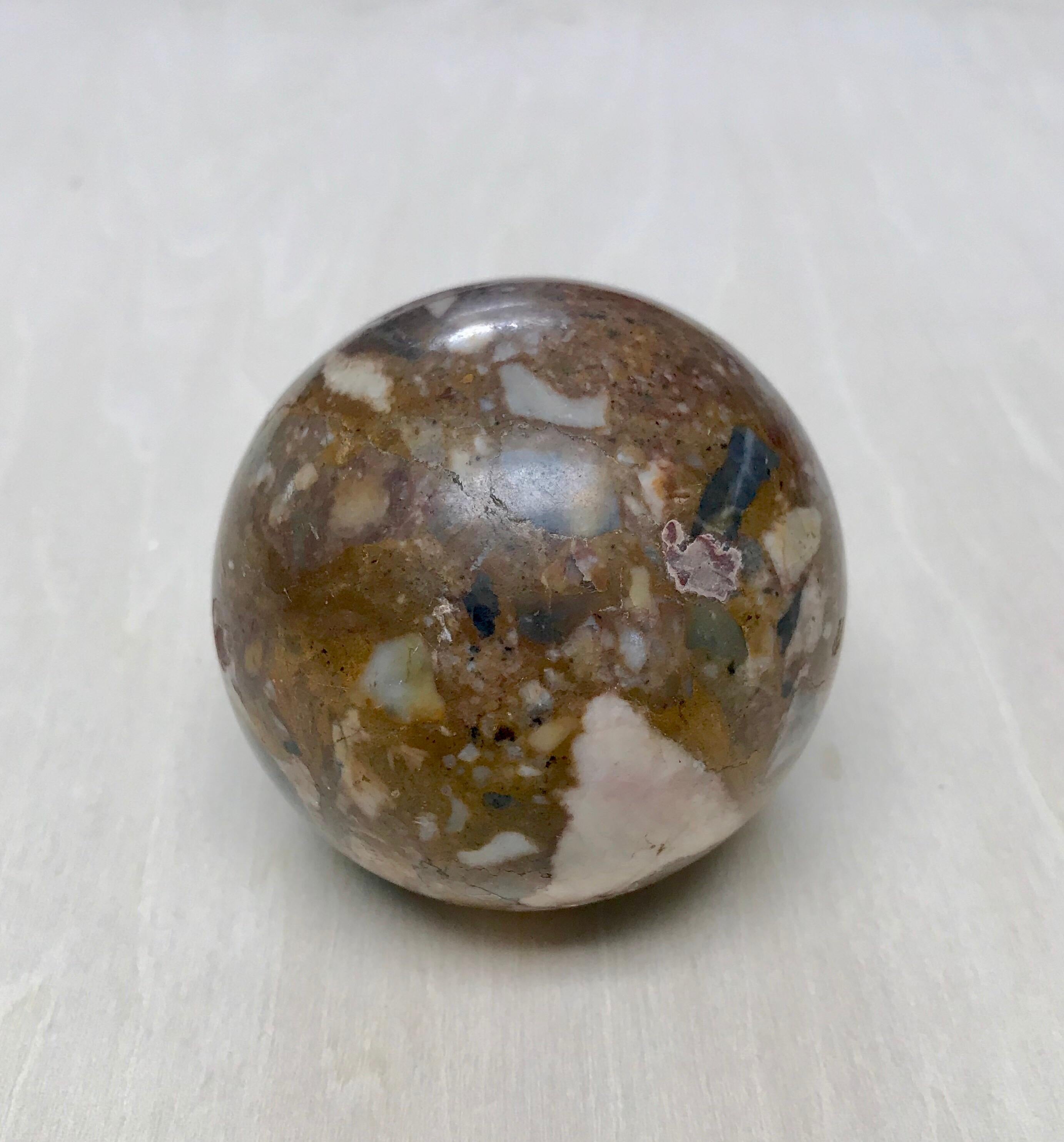20th Century Sienna Marble Paperweight of a Petite Size