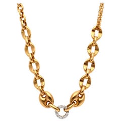 Siera 18 Karat Rose Gold Oval Link and Diamond Loop Bracelet