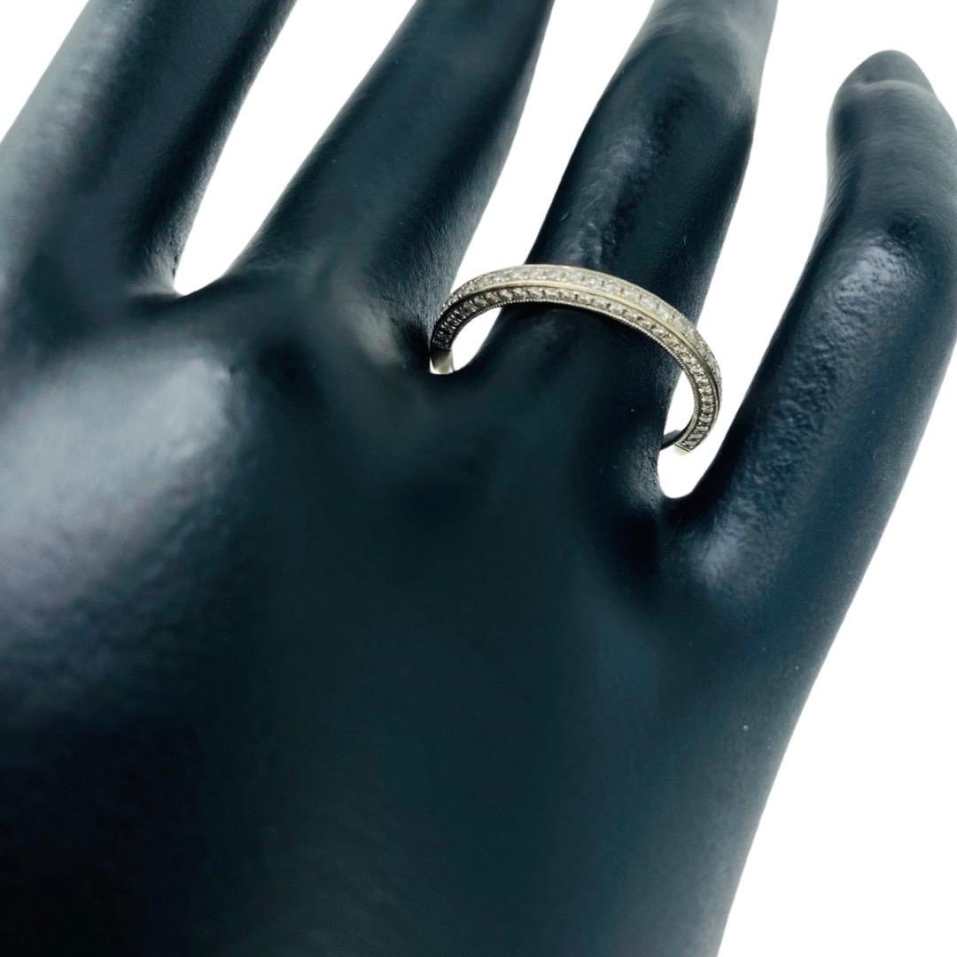Women's Siera Designer 0.41tcw Diamonds Half Eternity Ring 18k White Gold For Sale