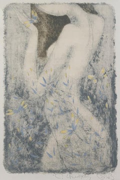 Nudo. Stampa monotipo di nudo figurativo contemporaneo, artista europeo