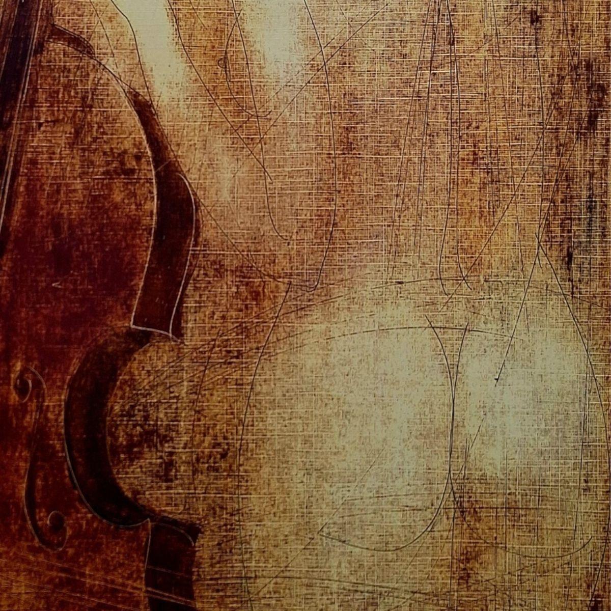 Desnudo con contrabajo. Monotipo figurativo contemporáneo, artista europeo en venta 2
