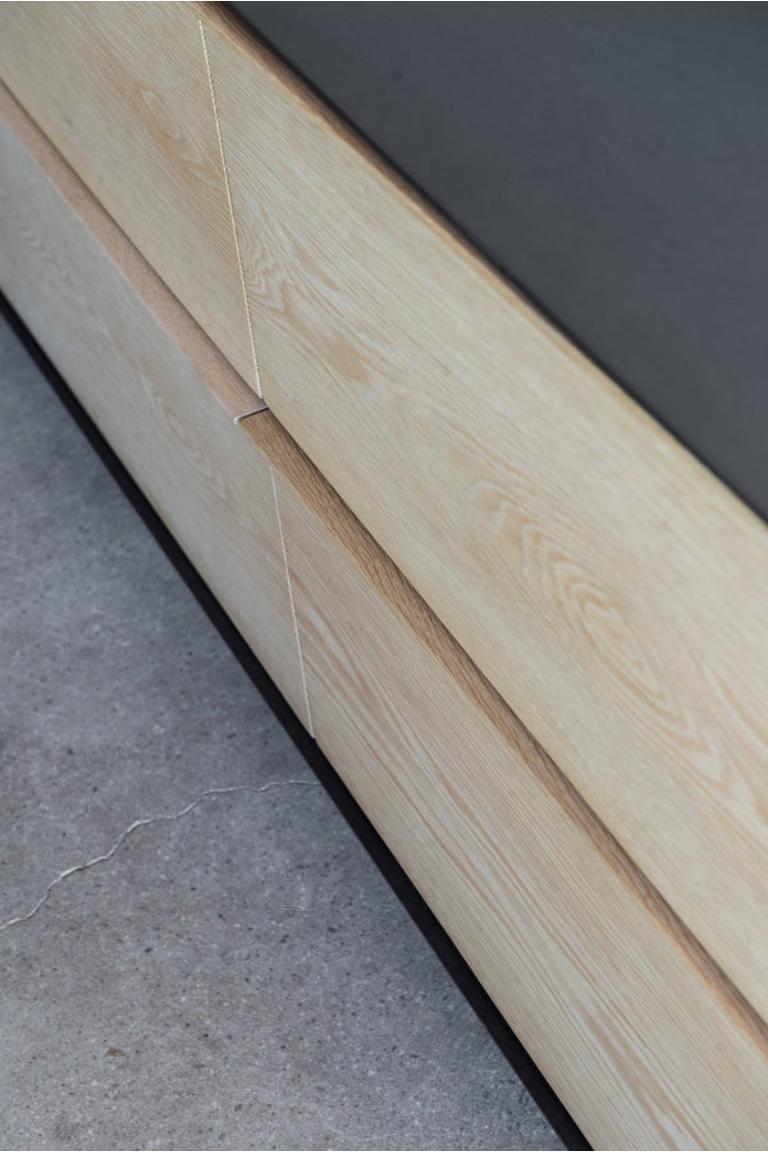 The Kings Credenza is handmade locally in Los Angeles, California. A simple combination of natural material and modern design, the long, lean body of the Kings Credenza fits nearly any aesthetic. The modern, matte black casing of the credenza’s