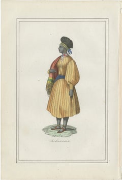 Sierra Leone Woman Costume Print – Antique Hand-Colored Lithograph, 1854