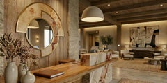 Sierra Mirror by Nolita Harbour: with Poplar Root, Agean Rose Marble & Brass