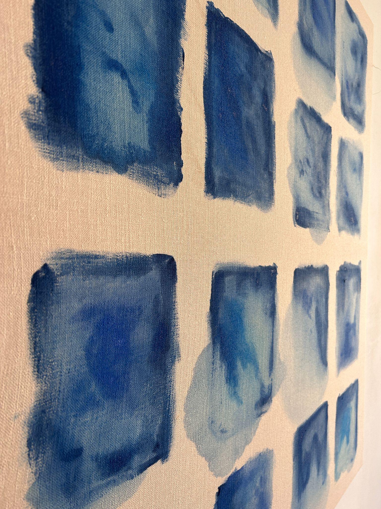 ABSTRACT Neue Farben Blaues Kunstwerk der zeitgenössischen Künstlerin Sierra White 2024 im Angebot 3