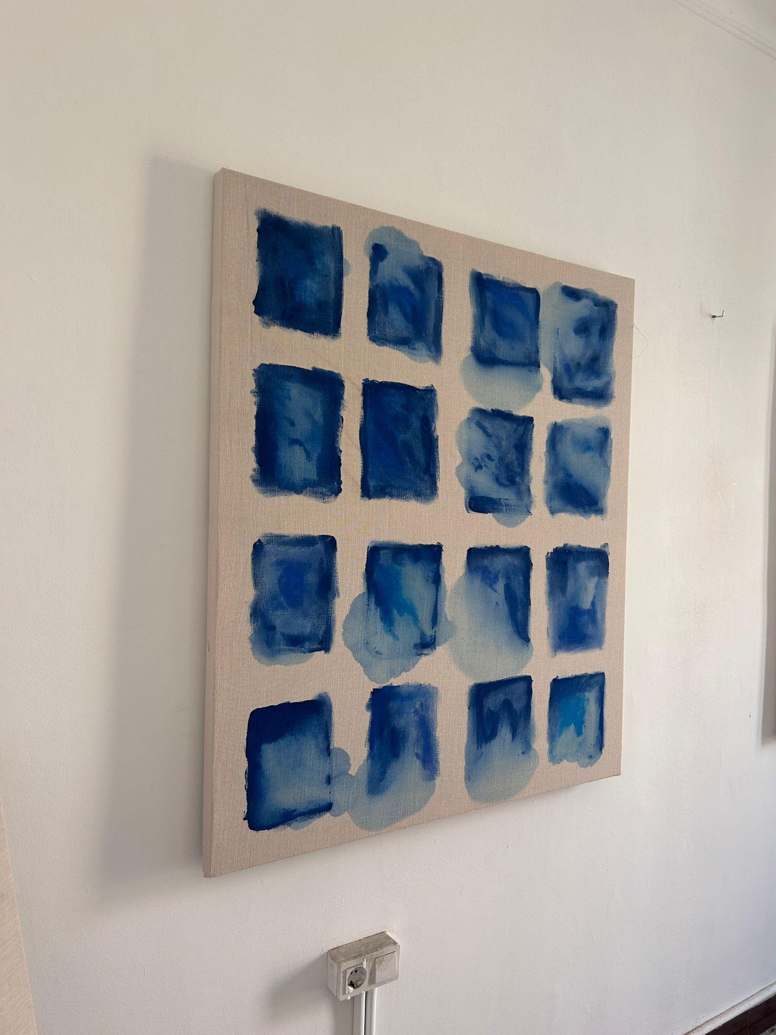 ABSTRACT Neue Farben Blaues Kunstwerk der zeitgenössischen Künstlerin Sierra White 2024 im Angebot 4