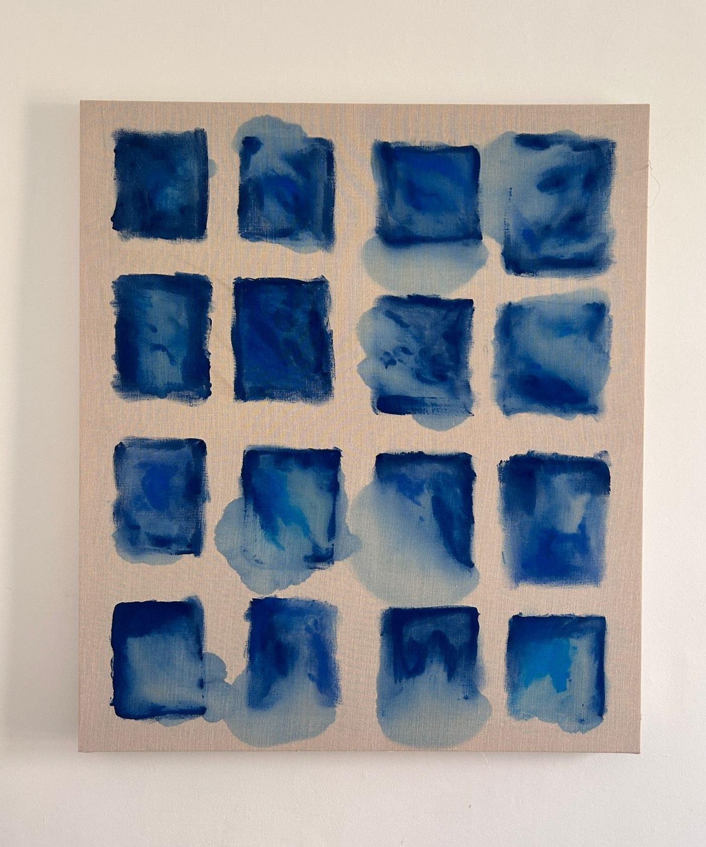 ABSTRACT Neue Farben Blaues Kunstwerk der zeitgenössischen Künstlerin Sierra White 2024 im Angebot 5